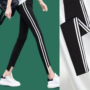 Cropped Striped Skinny Pants